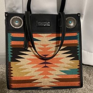 Wrangler Black and Aztec Tote